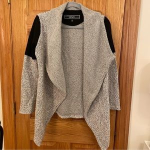 BNCI Gray Knit Cardigan with Black Upper Arms